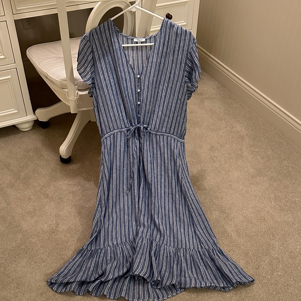 Rails Blue Striped Midi Dress